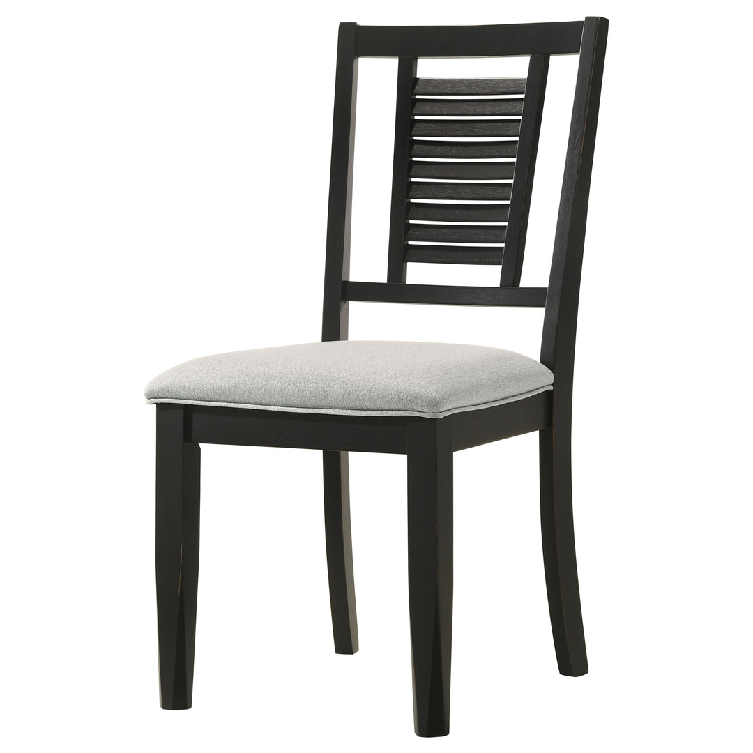 Appleton Ladder Back Dining Side Chair Black Washed and Light Grey (Set of 2)