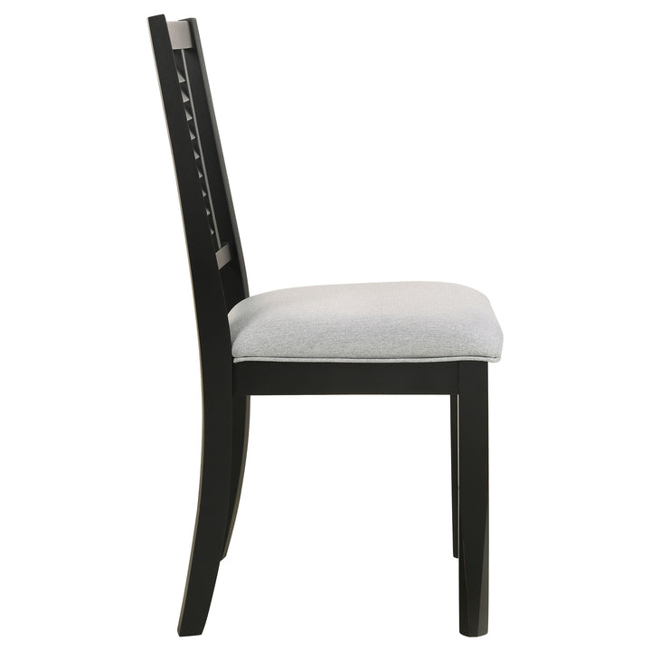 Appleton Ladder Back Dining Side Chair Black Washed and Light Grey (Set of 2)