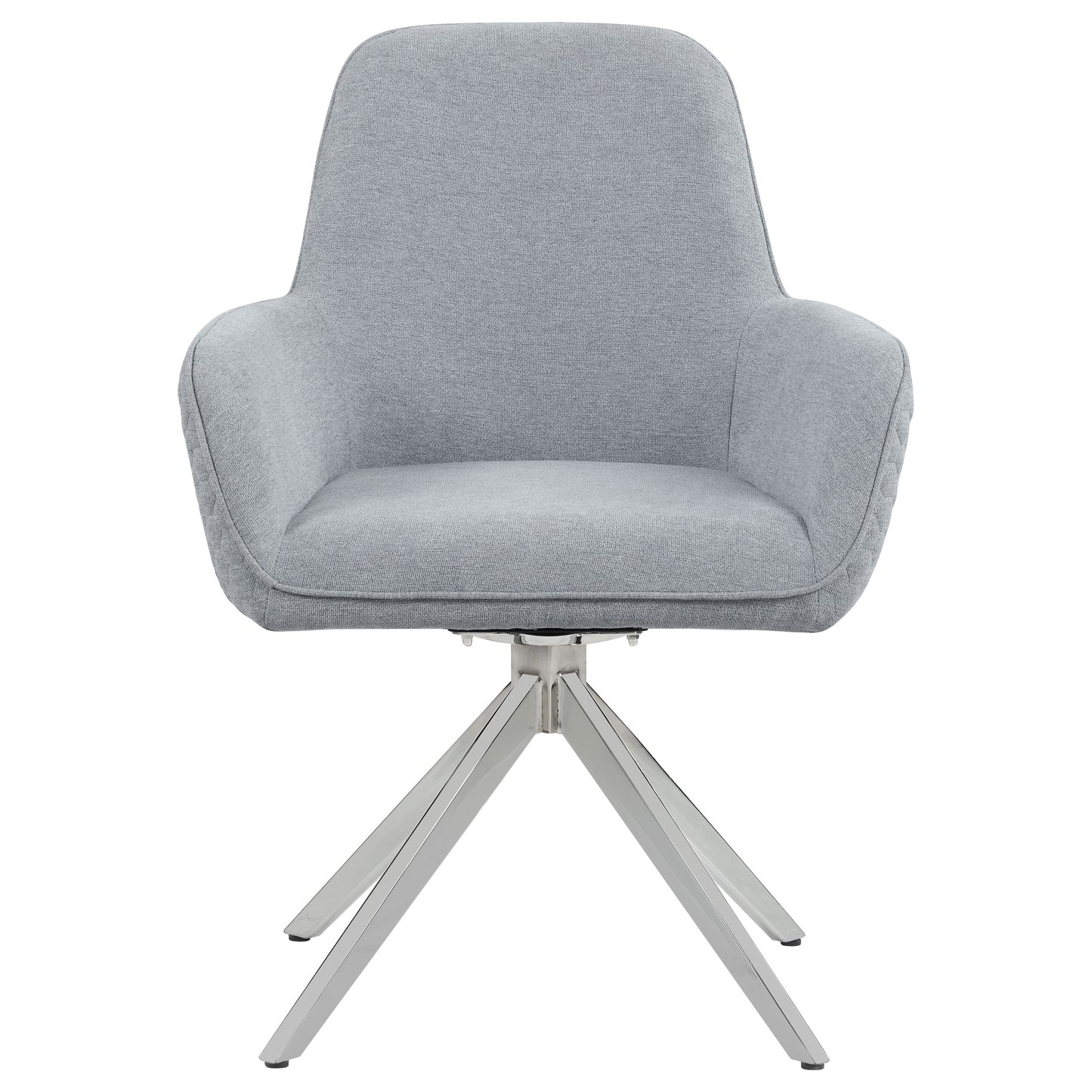 Abby Flare Arm Side Chair Light Grey and Chrome