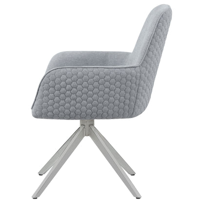 Abby Flare Arm Side Chair Light Grey and Chrome