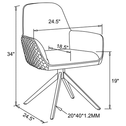 Abby Flare Arm Side Chair Light Grey and Chrome