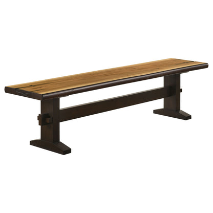 Bexley Trestle Bench Natural Honey and Espresso