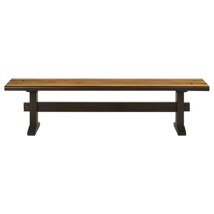 Bexley Trestle Bench Natural Honey and Espresso