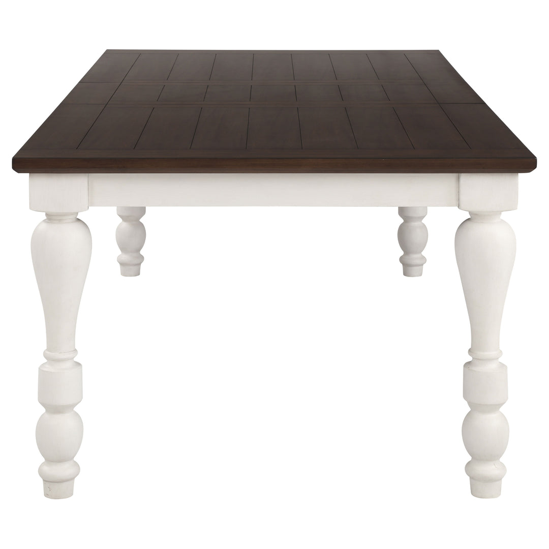 Madelyn Dining Table with Extension Leaf Dark Cocoa and Coastal White