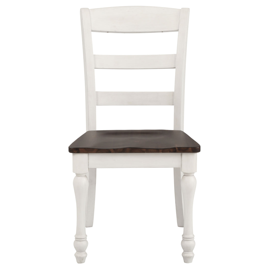 Madelyn Ladder Back Side Chairs Dark Cocoa and Coastal White (Set of 2)