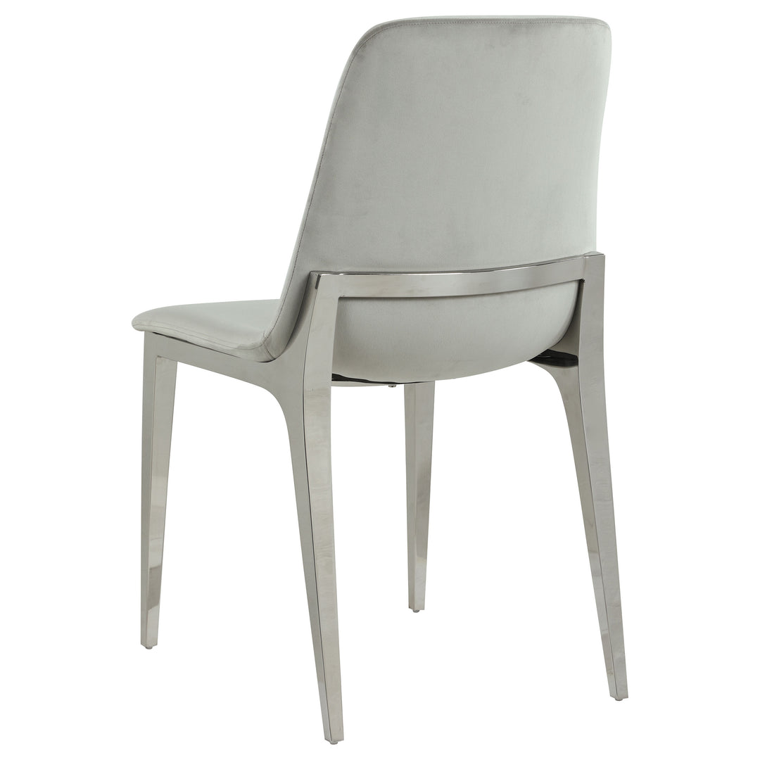 Irene Upholstered Side Chairs Light Grey and Chrome (Set of 4)