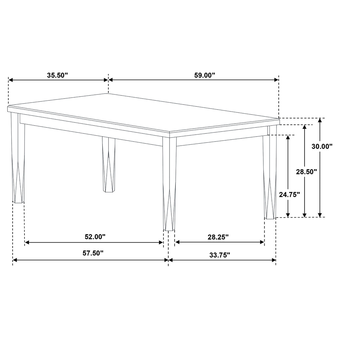 Appleton 5-piece Rectangular Dining Set Brown Brushed and White