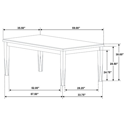 Appleton 5-piece Rectangular Dining Set Brown Brushed and White