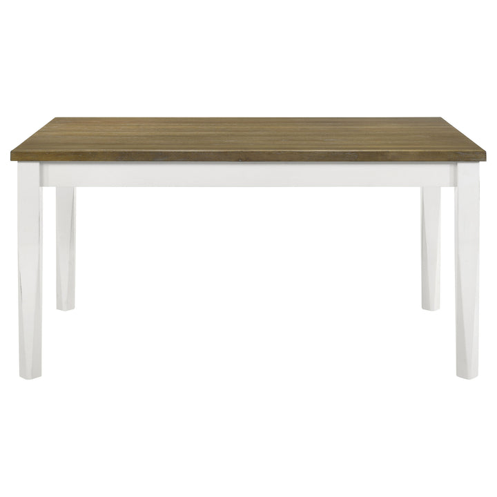 Appleton Rectangular Wood Dining Table Brown Brushed and White