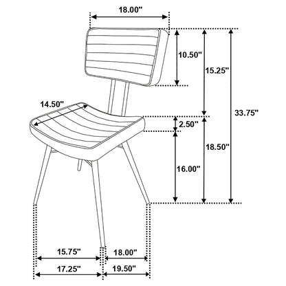 Misty Padded Side Chairs Camel and Black (Set of 2)