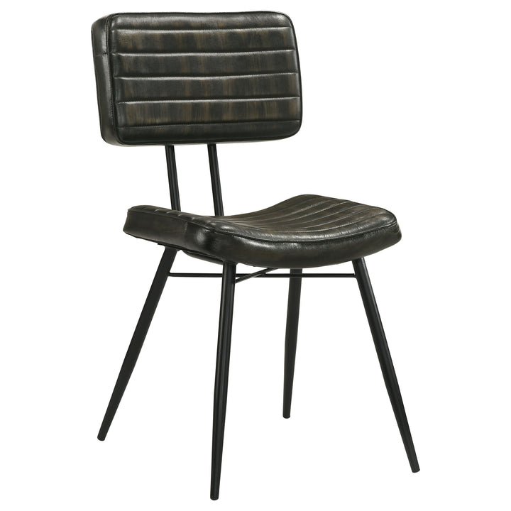 Partridge Padded Side Chairs Espresso and Black (Set of 2)