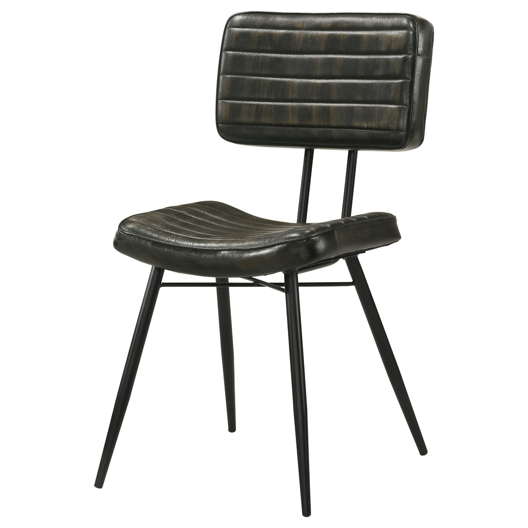 Partridge Padded Side Chairs Espresso and Black (Set of 2)