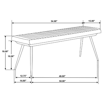 Partridge Cushion Bench Espresso and Black