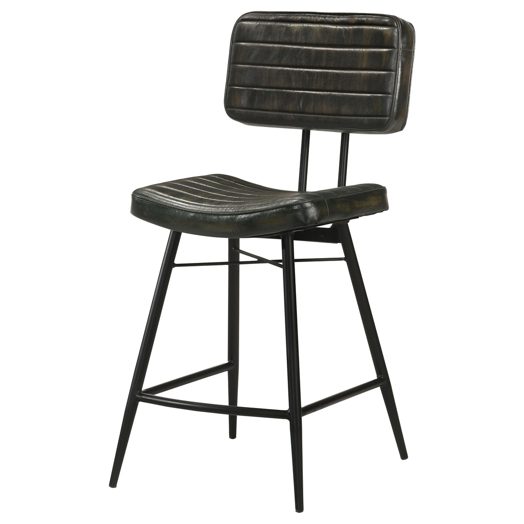 Partridge Upholstered Counter Height Stools with Footrest (Set of 2)