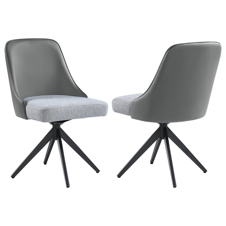 Paulita Upholstered Swivel Side Chairs (Set of 2) Grey and Gunmetal