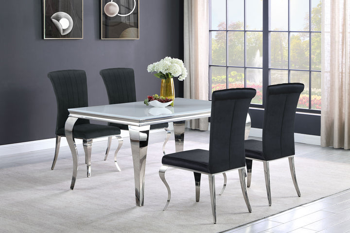 Carone 5-piece 61" Rectangular Dining Set Black and Chrome