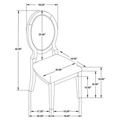 Twyla Upholstered Oval Back Dining Side Chairs Cream and Dark Cocoa (Set of 2)