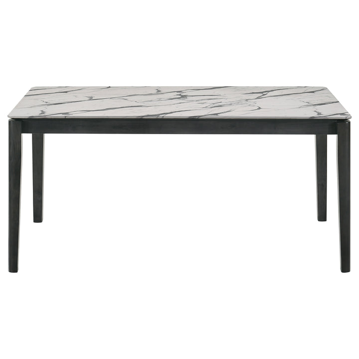 Stevie Rectangular Faux Marble Top Dining Table White and Black