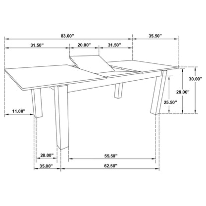 Jakob 5-piece Rectangular Dining Set Grey and Black