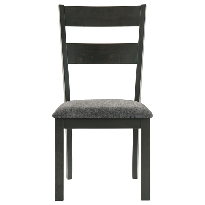 Jakob Upholstered Side Chairs with Ladder Back (Set of 2) Grey and Black