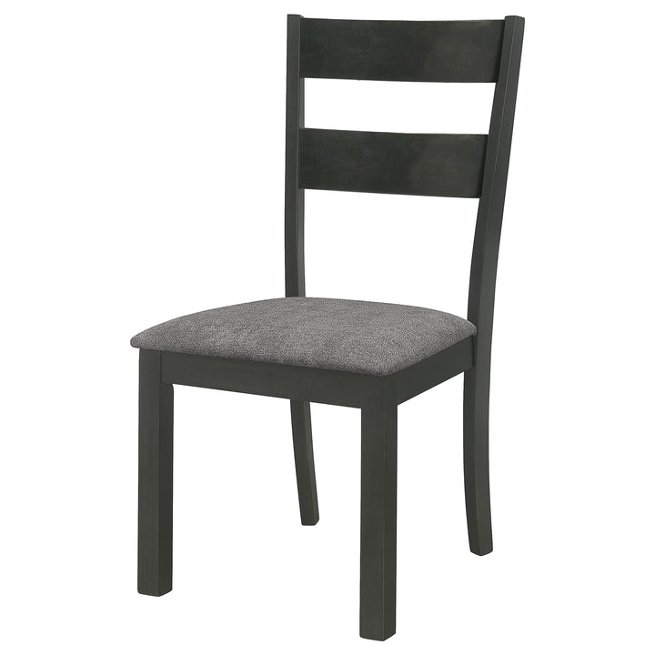 Jakob Upholstered Side Chairs with Ladder Back (Set of 2) Grey and Black