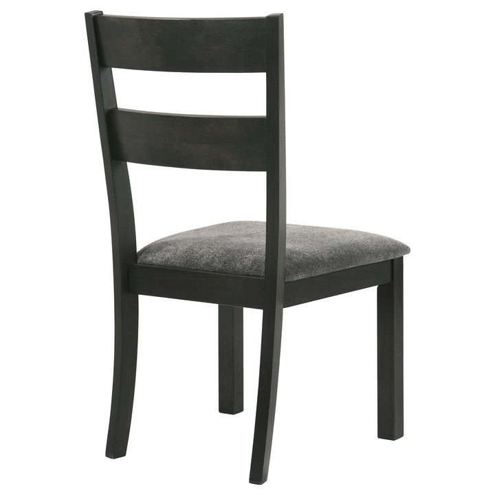 Jakob Upholstered Side Chairs with Ladder Back (Set of 2) Grey and Black