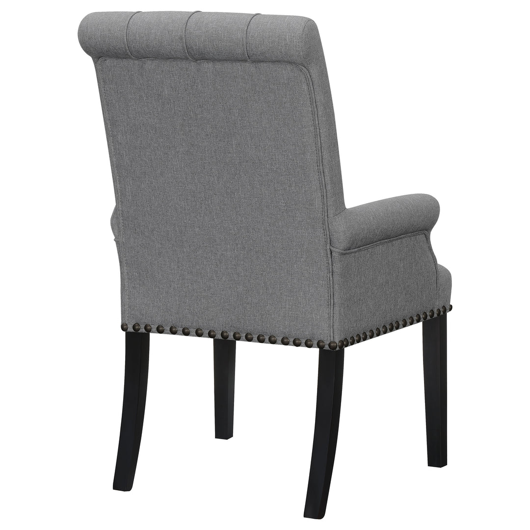Alana Upholstered Tufted Arm Chair with Nailhead Trim