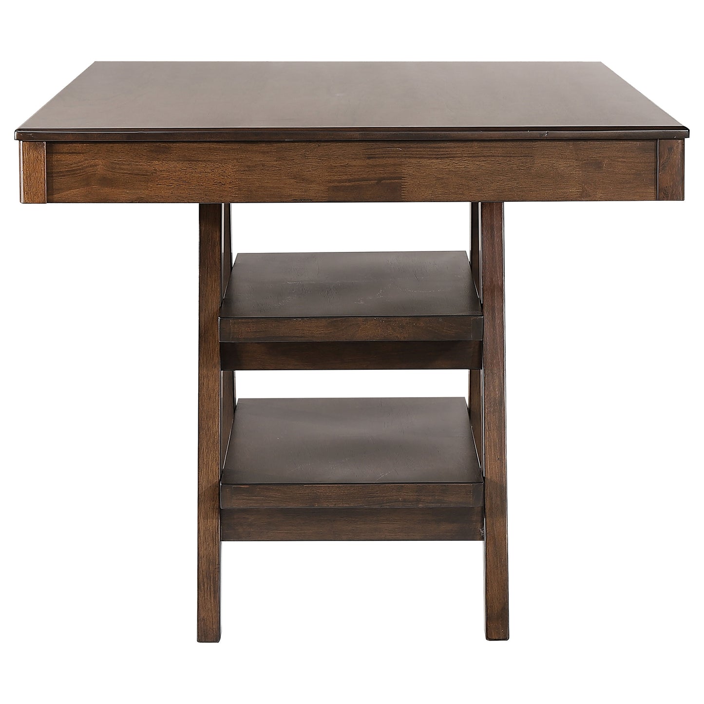 Dewey 2-drawer Counter Height Table with Open Shelves Walnut