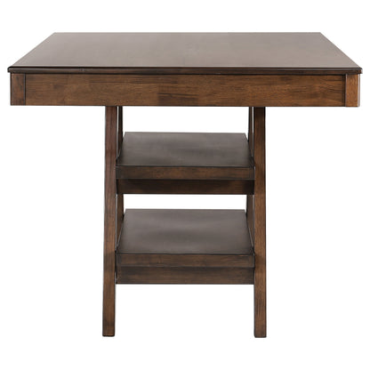 Dewey 2-drawer Counter Height Table with Open Shelves Walnut