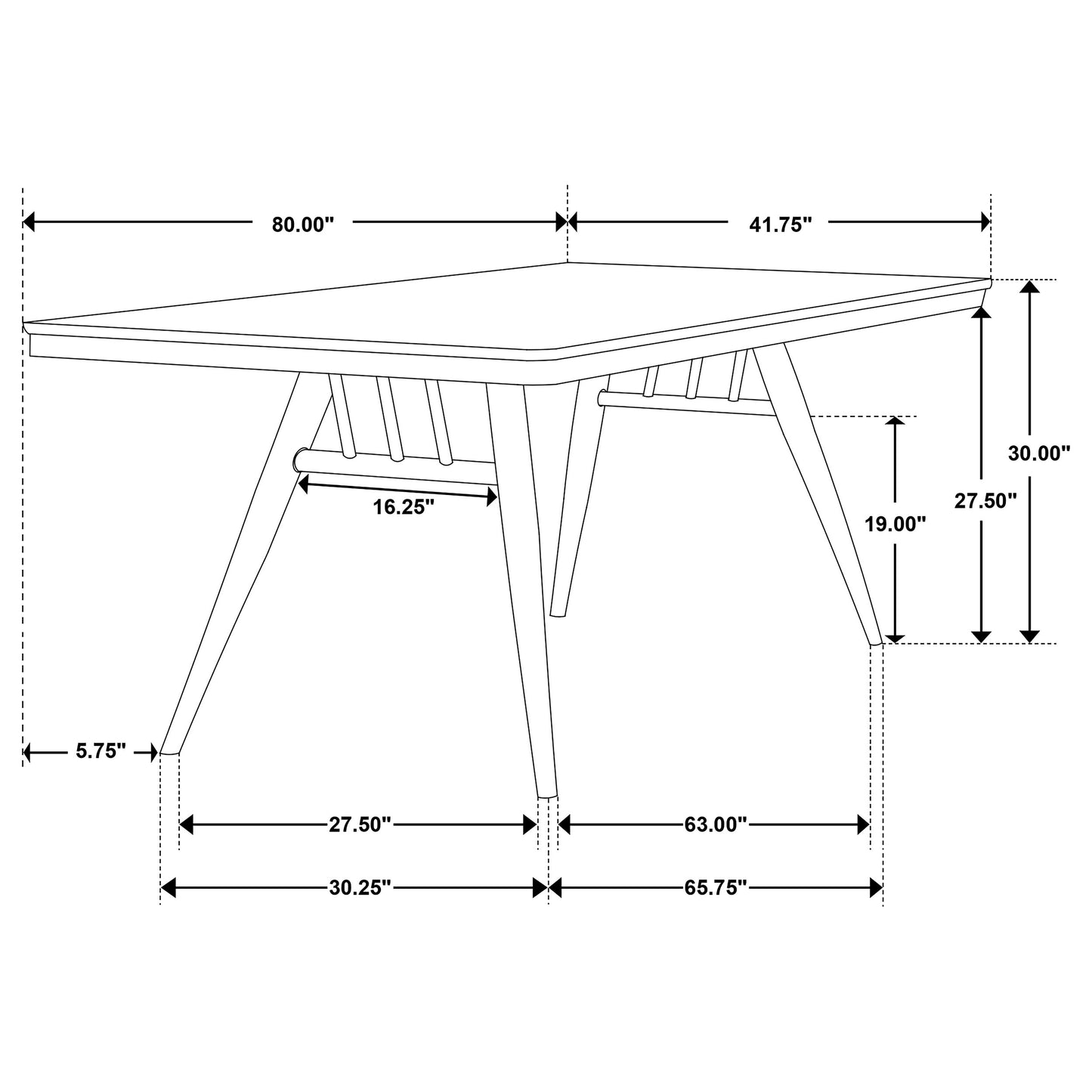 Wes Rectangular Dining Table Dark Walnut