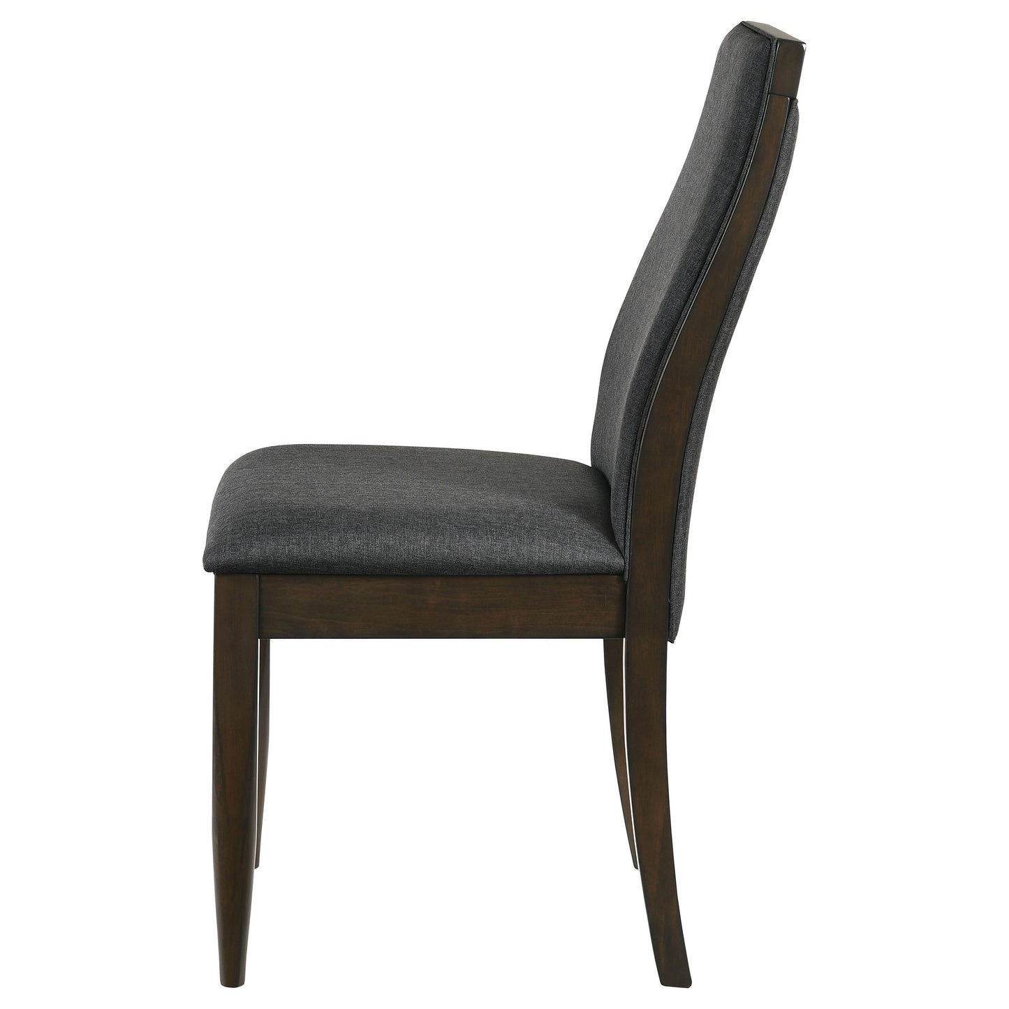 Wes Upholstered Side Chair (Set of 2) Grey and Dark Walnut