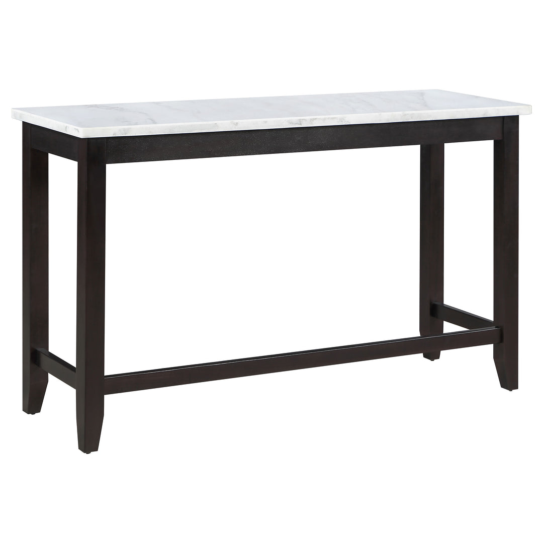 Toby Rectangular Marble Top Counter Height Table Espresso and White