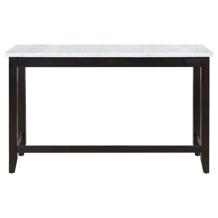 Toby Rectangular Marble Top Counter Height Table Espresso and White