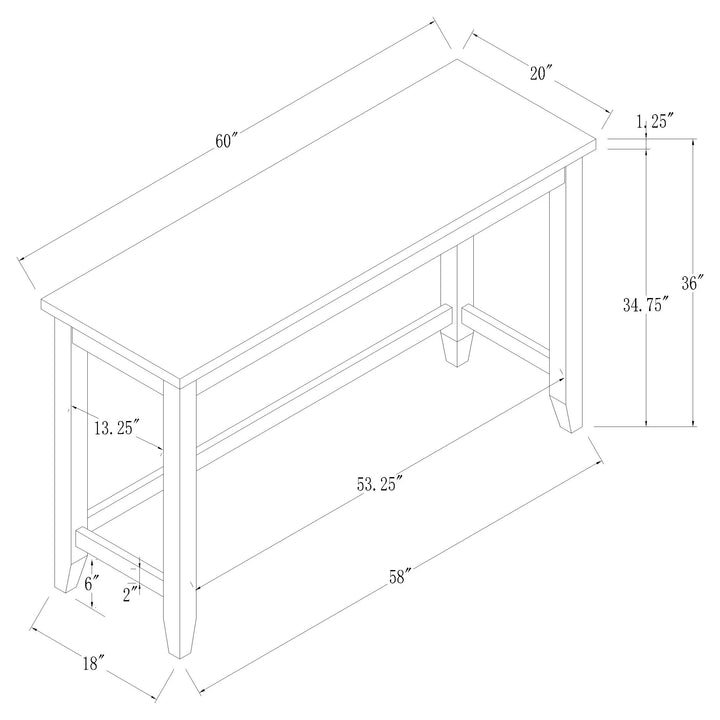 Toby Rectangular Marble Top Counter Height Table Espresso and White