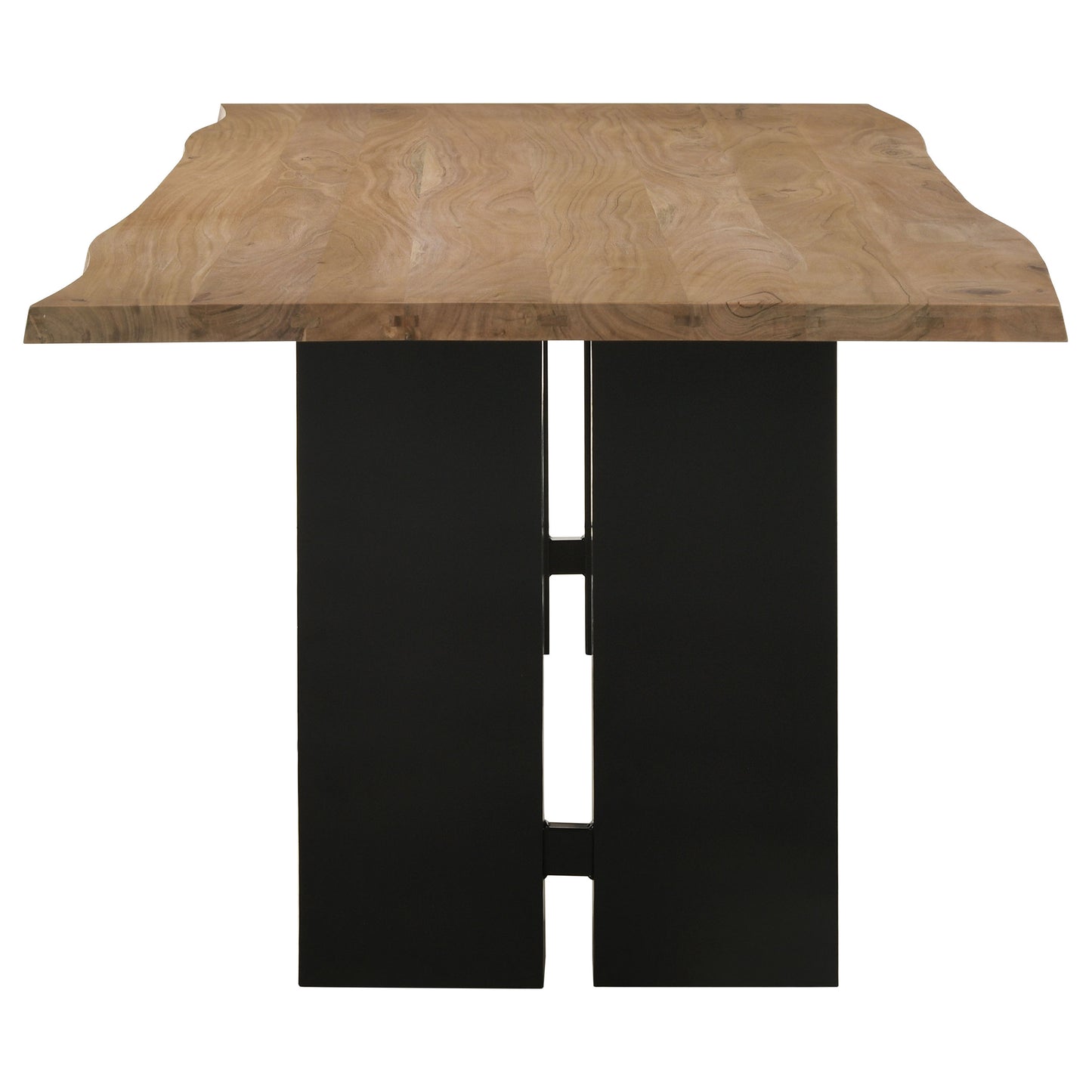 Bradshaw Rectangular Live Edge Dining Table Natural Acacia and Black