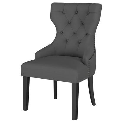 Baney Upholstered Parson Dining Side Chair with Tufted Back Grey