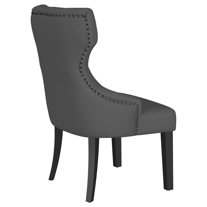 Baney Upholstered Parson Dining Side Chair with Tufted Back Grey