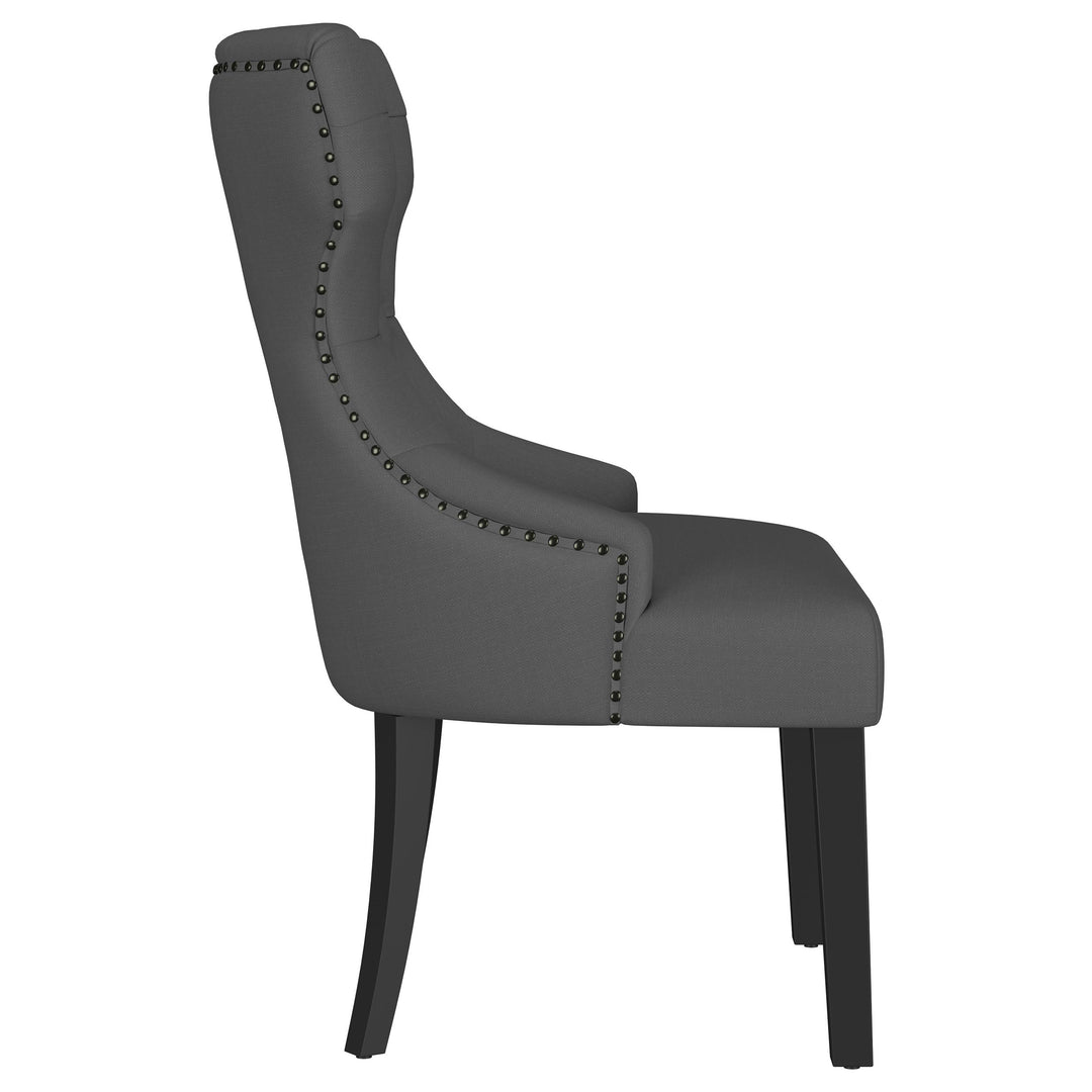 Baney Upholstered Parson Dining Side Chair with Tufted Back Grey