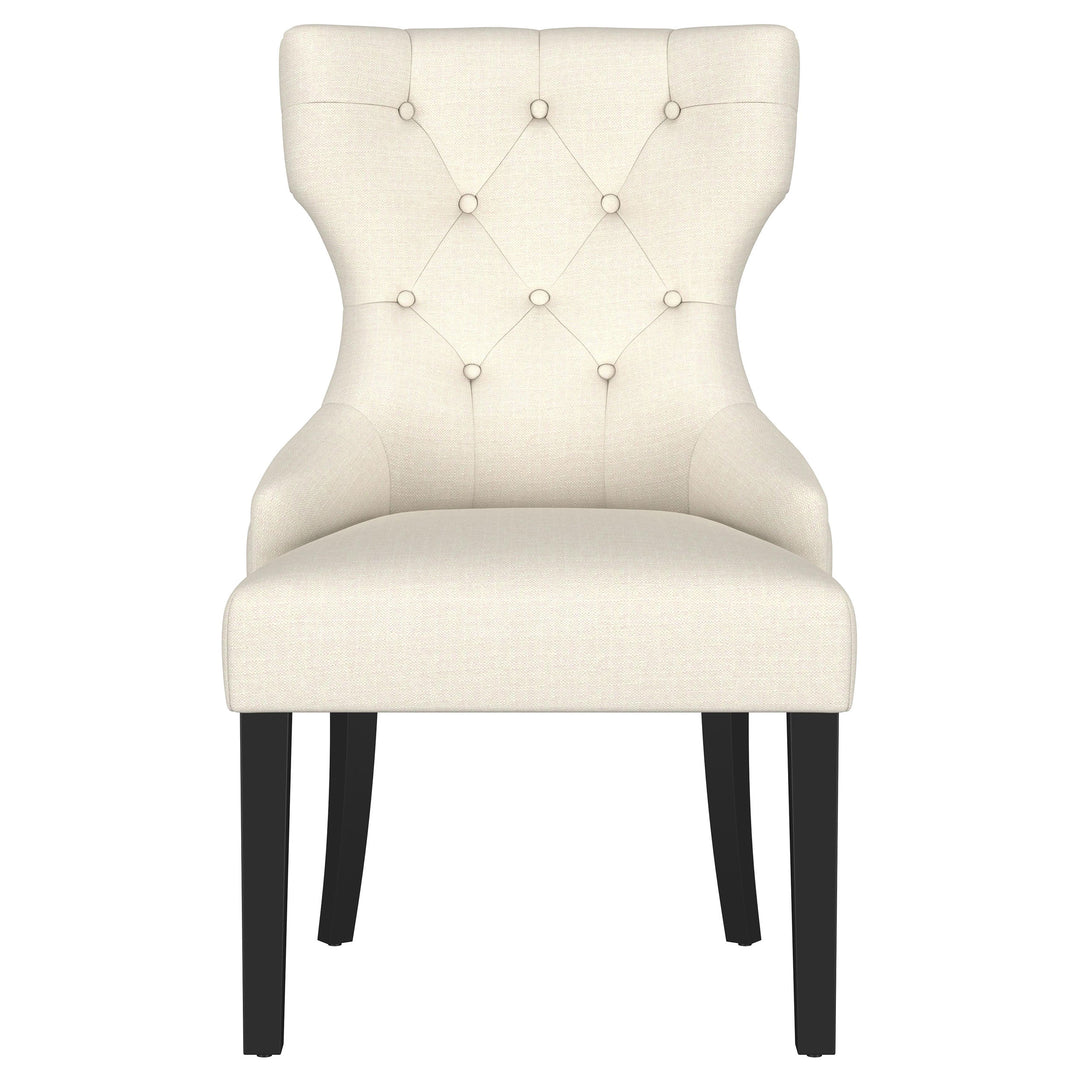 Baney Upholstered Parson Dining Side Chair with Tufted Back Beige