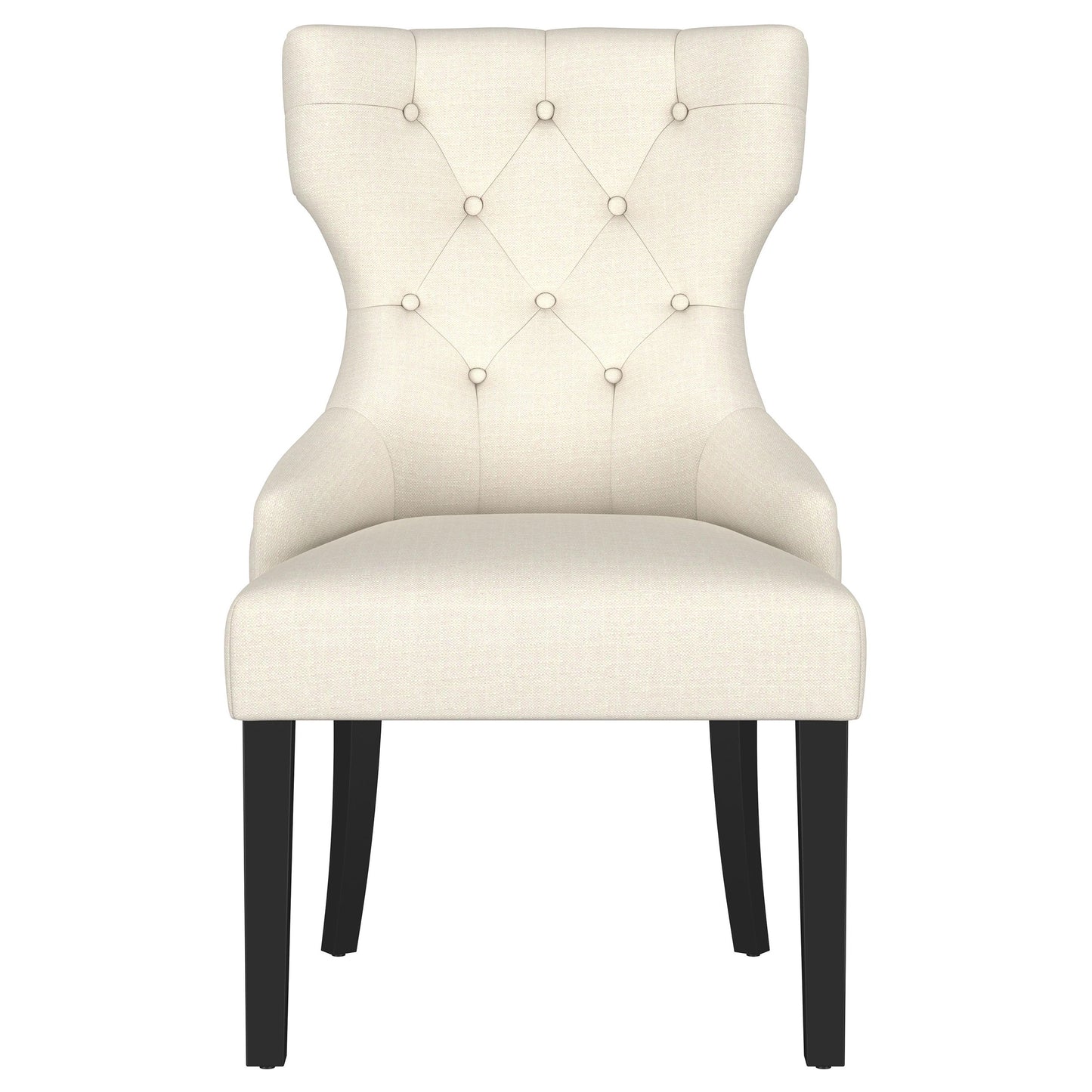 Baney Upholstered Parson Dining Side Chair with Tufted Back Beige