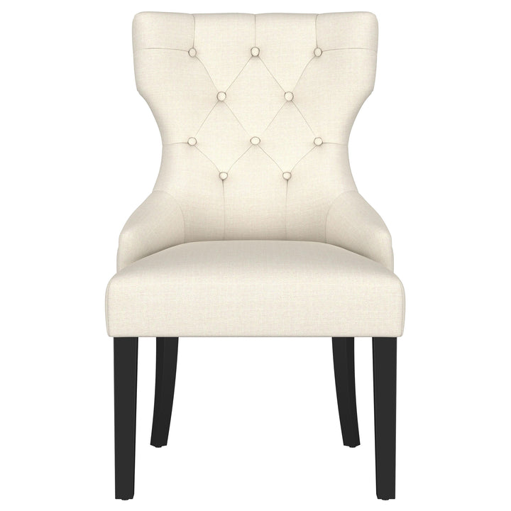 Baney Upholstered Parson Dining Side Chair with Tufted Back Beige