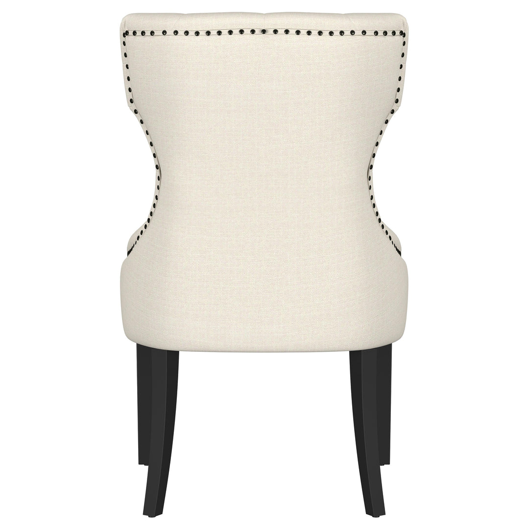 Baney Upholstered Parson Dining Side Chair with Tufted Back Beige