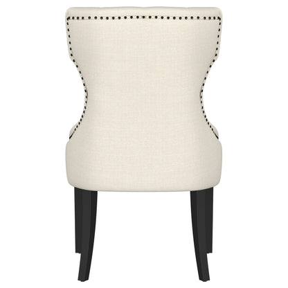 Baney Upholstered Parson Dining Side Chair with Tufted Back Beige