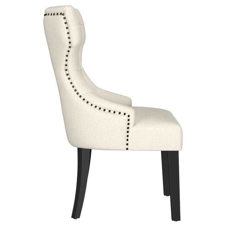 Baney Upholstered Parson Dining Side Chair with Tufted Back Beige