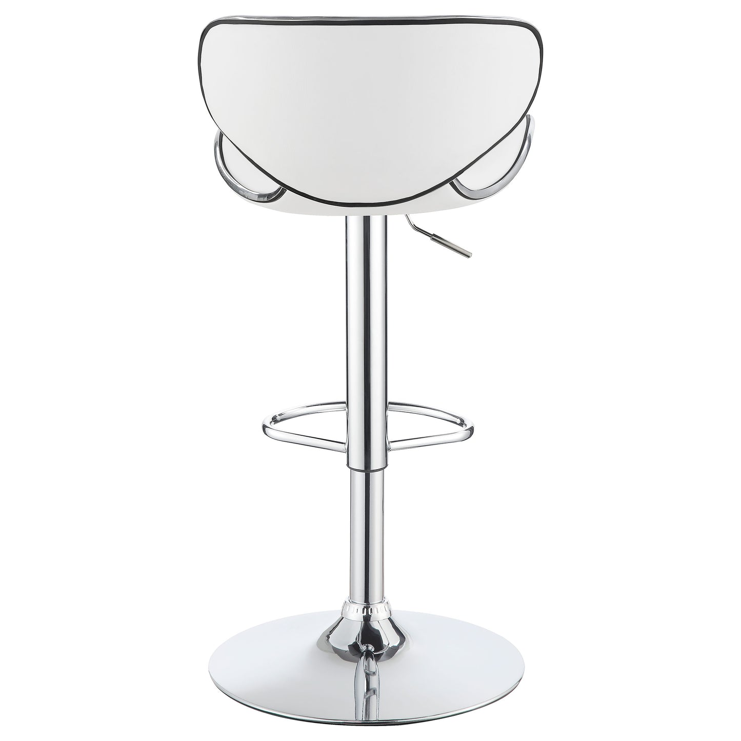 Edenton Upholstered Adjustable Height Bar Stools White and Chrome (Set of 2)