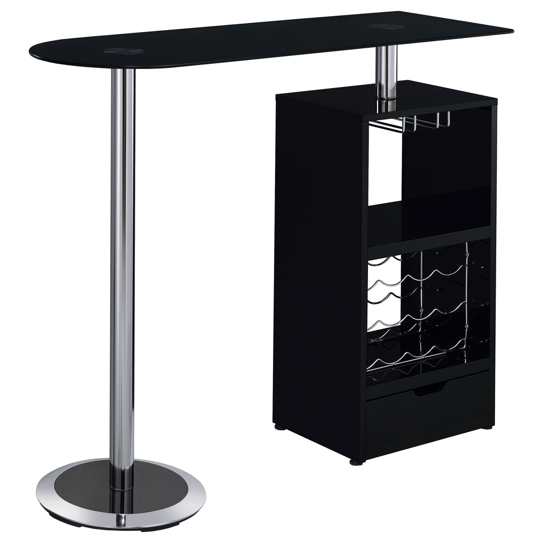 Koufax 1-drawer Bar Table Glossy Black