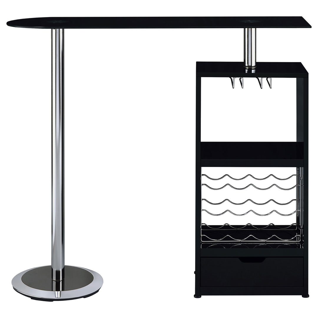 Koufax 1-drawer Bar Table Glossy Black