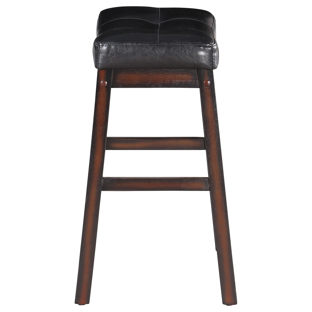 Donald Upholstered Counter Height Stools Black and Cappuccino (Set of 2)