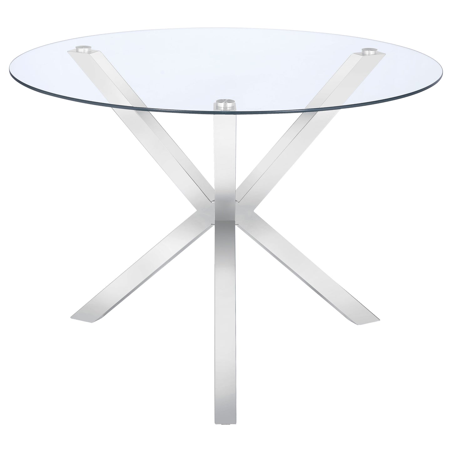 Vance Glass Top Dining Table with X-cross Base Chrome