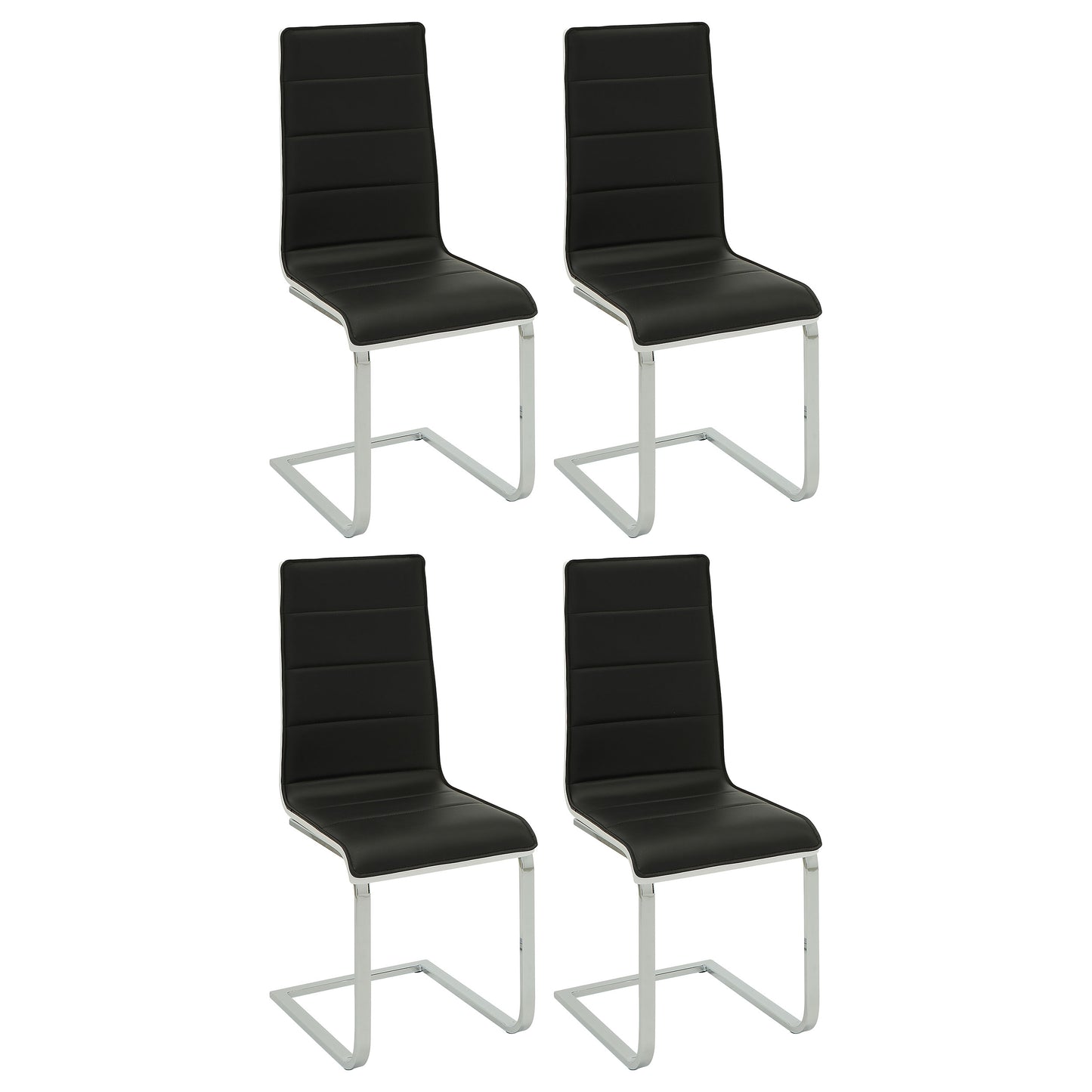 Broderick Upholstered Side Chairs Black and White (Set of 4)